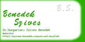 benedek szives business card
